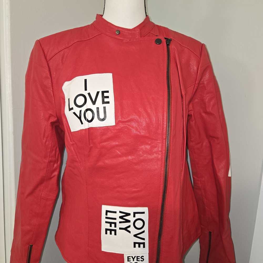 Leather Red Love Addict Jacket - Picture 3 of 16